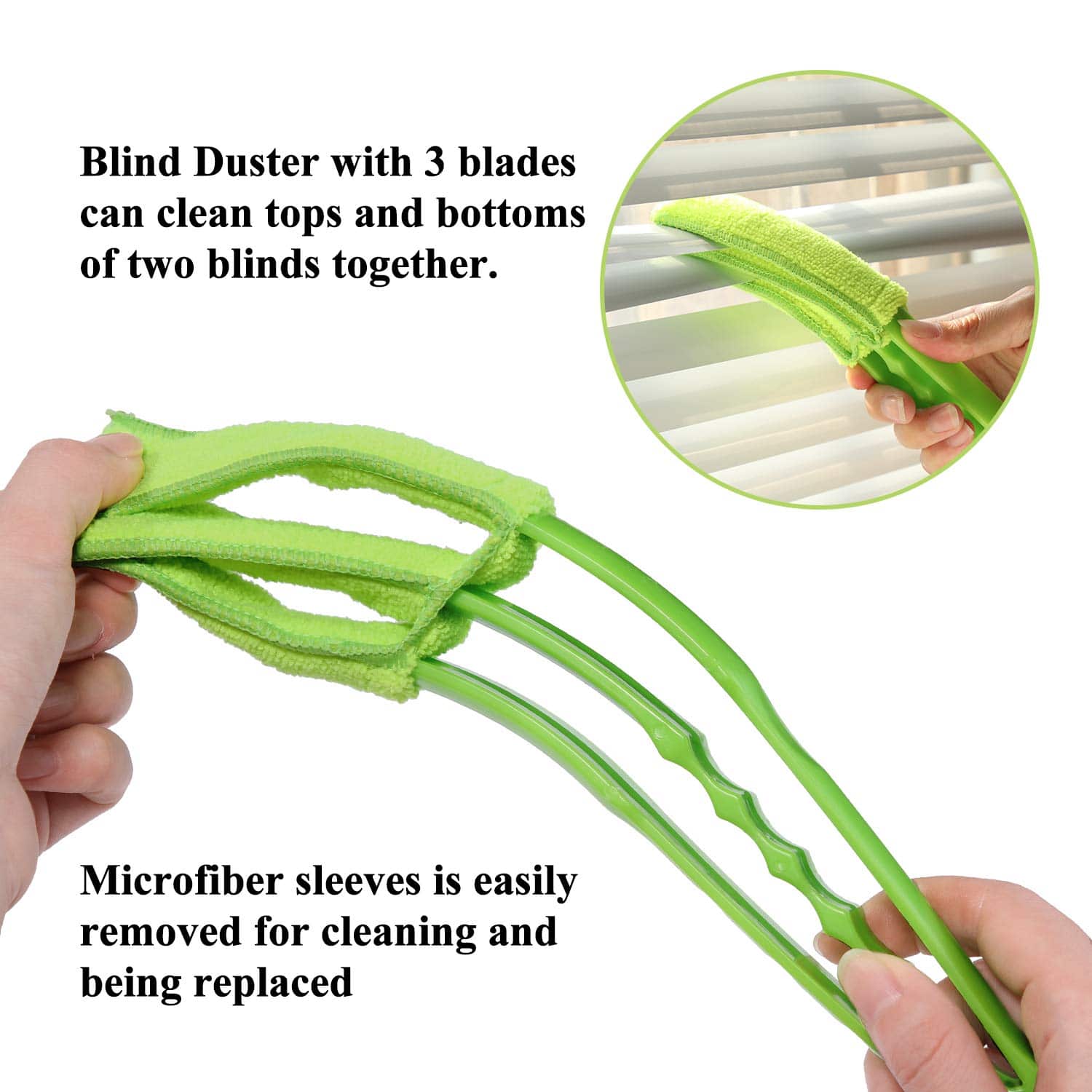 Window Blind Cleaner Duster Brush with Microfiber Sleeves - Blind Cleaner Tools for Window Shutters Blind Air Conditioner Jalousie Dust - jugaad.shop