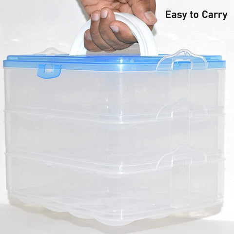 3-Layer Plastic Refrigerator Egg Storage Box (36 Grid) - jugaad.shop