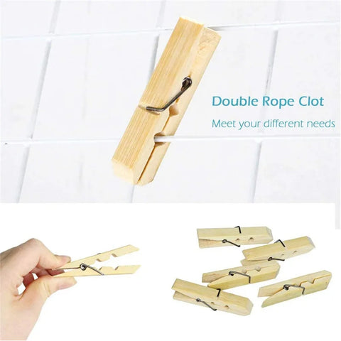 Wooden craft clips, multipurpose, for use with clothespins, hangers, and decorations.