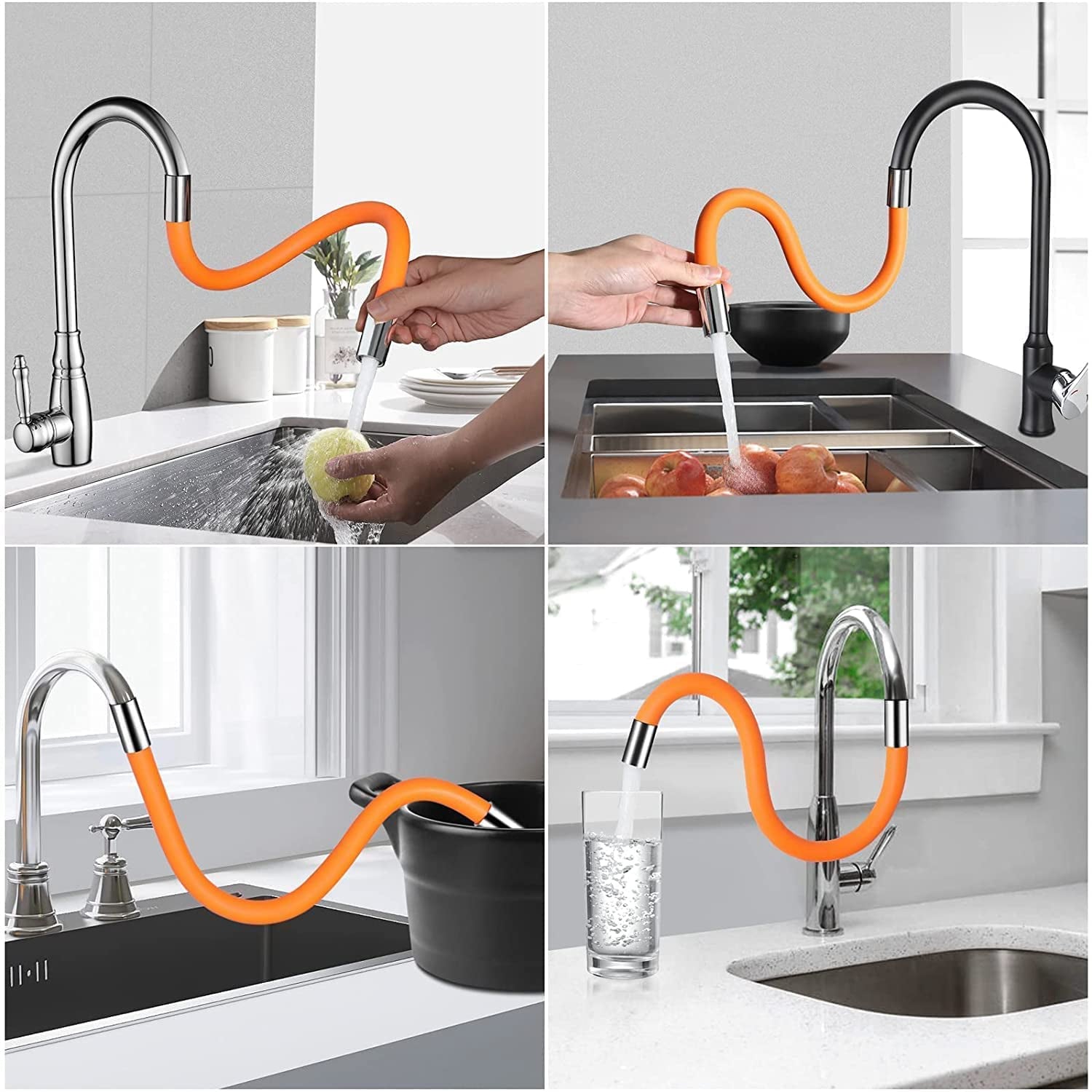 Flexible Water Tap Extender, Universal Foaming Extension Tube with Connector, 360 Free Bending Faucet Extender, Adjustable Sink Drain Extension (18cm) - jugaad.shop