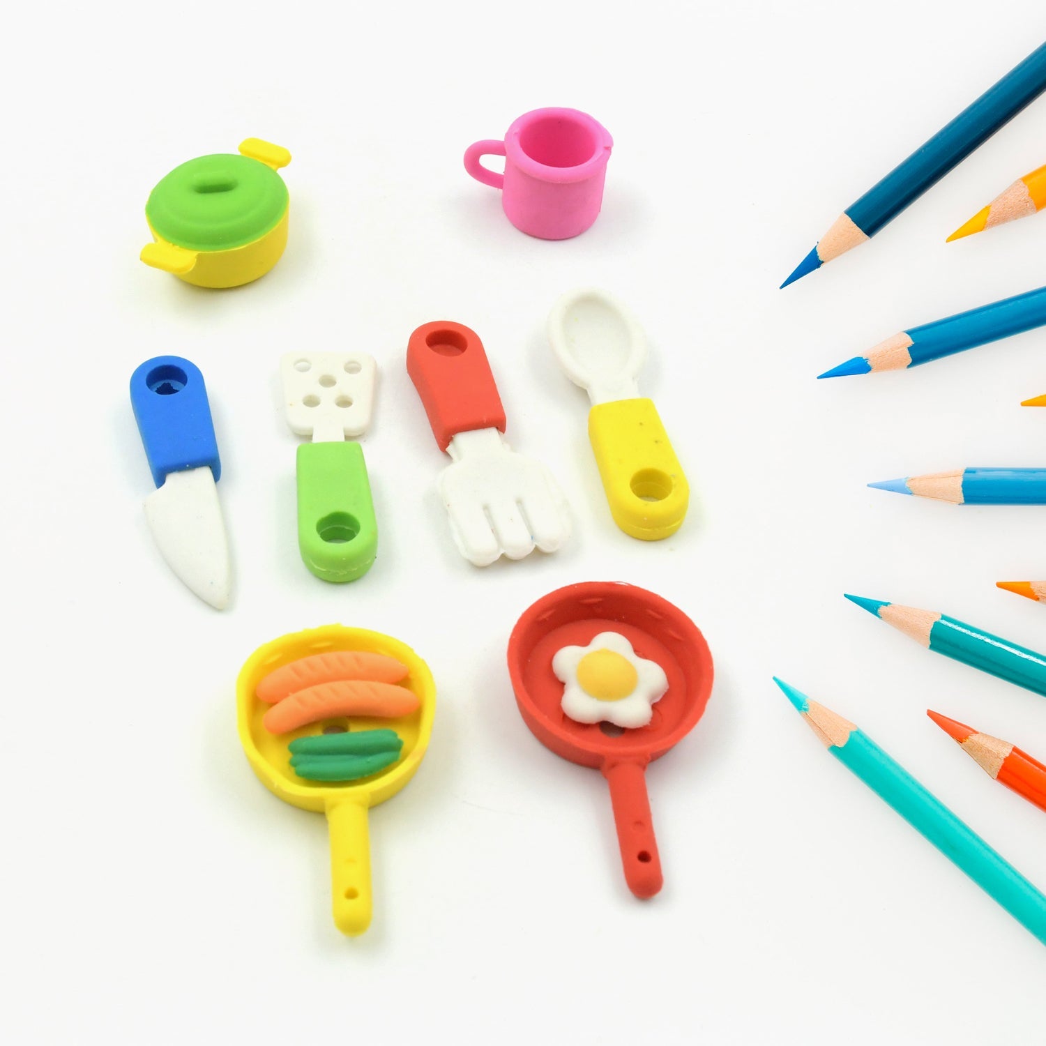 Fancy & Stylish Mini Erasers for Kids (8 Pc Set) - Fun Designs, Party Favors - jugaad.shop