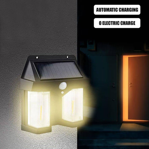 Outdoor Solar Wall Lamp Outdoor Waterproof High Quality Lamp Induction Garden Lamp Garden Villa Night Lamp Double Lamp Light (1 Pc) - jugaad.shop