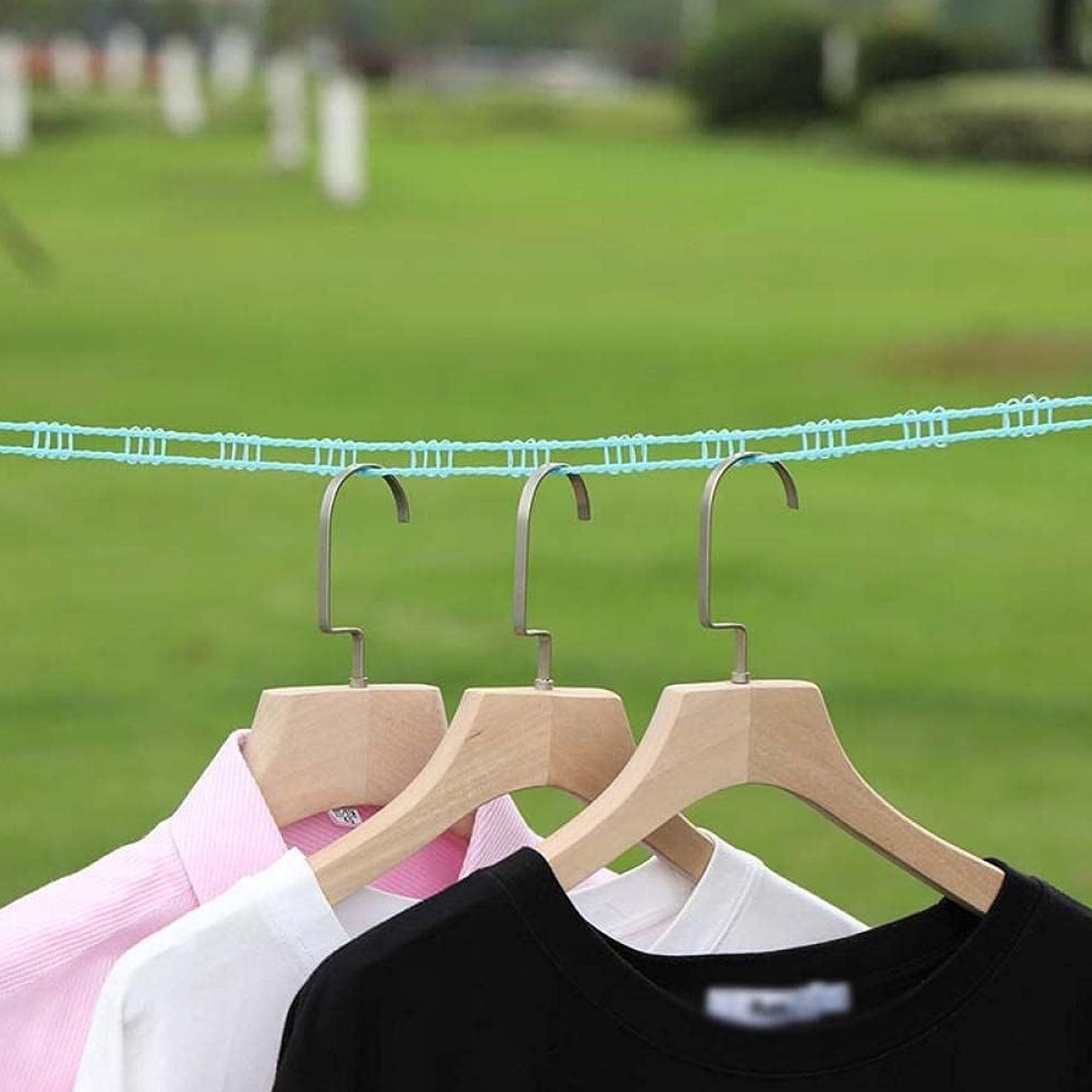 3 Meter Anti-Slip Clothesline Rope - Nylon, Hooks, Indoor/Outdoor - jugaad.shop