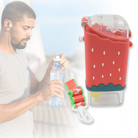 Portable Cute Water Bottle for Kids, Unique Ice Cream Shape water cup, Popsicle Shaped Plastic Kettle with Straw, Adjustable Shoulder Strap, BPA free, Leakproof (300 ML) - jugaad.shop