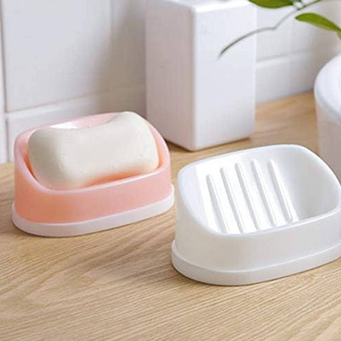 Soap Container, Soap Box Household Kitchen and Bathroom Can Use PP Material Drain Box Double Soap Dish, for Bathroom Shower Home Outdoor Camping (1 Pc) - jugaad.shop