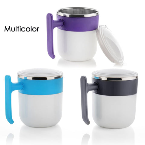 Stainless Steel Lid Cover Hot Coffee/Tea Mug Hot Insulated Double Wall Stainless Steel, Coffee and Milk Cup with Lid - Coffee Cup (1 Pc ) - jugaad.shop