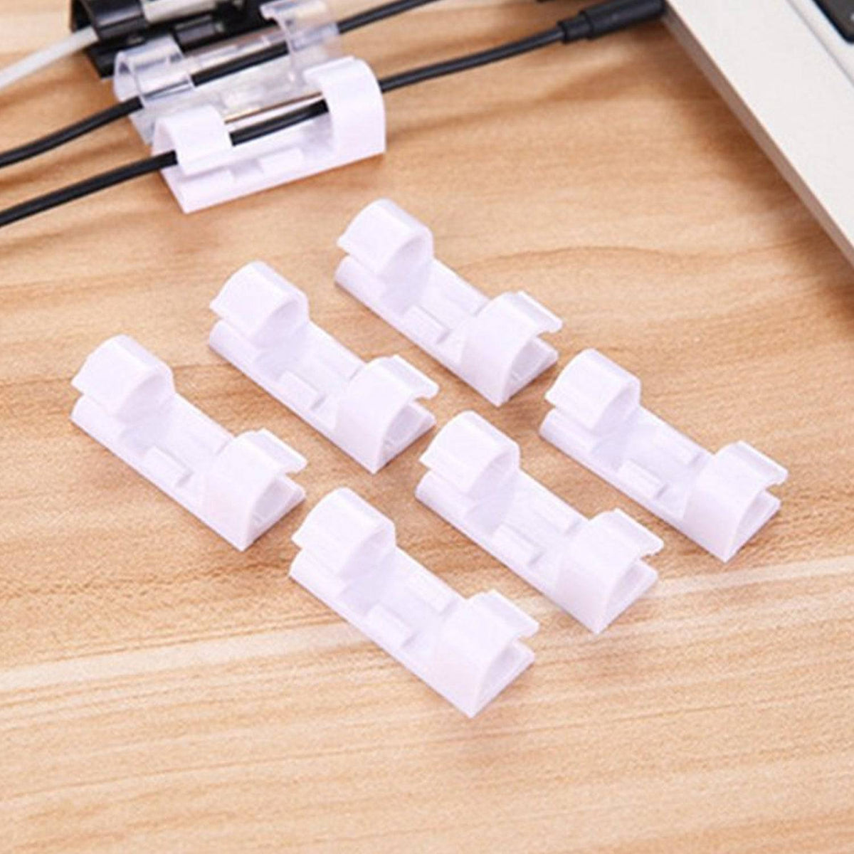 Plastic Clips Stronger Adhesive Tape | Cable Manager | Wire Manager | Wire Clamp | Wire Clips for Cable| Cable Organizer Cord Holder | Cord Clips for Car, Office and Home (20 Pcs Set) - jugaad.shop