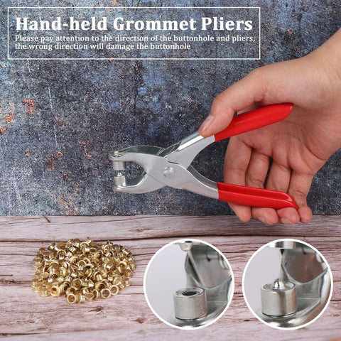 Grommet Setting Tool with 25 PCS Gold Eyelets Grommets Steel Hole Punch Setter Kit for Leather, Canvas, All Fabrics Men and Women Clothes, Shoes, Belts, Bags, Crafts - jugaad.shop