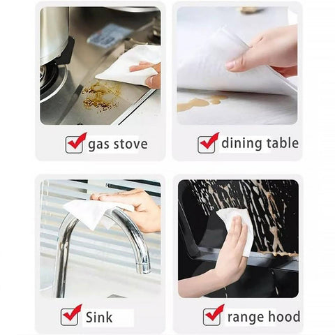 Kitchen Cleaning Wipes | Strong Decontamination Kitchen Wipes | Disposable Kitchen Wet Wipes Household Cloth Towel For Removing Grease Stains And Cleaning Glass (Pack of 80 Pcs) - jugaad.shop