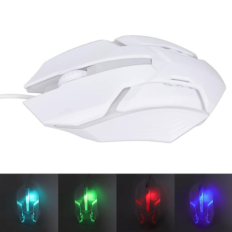 USB Wired Mouse, Gaming Mouse Colorful / Lighting Luminous (1 Pc / Wihte)-jugaad.shop