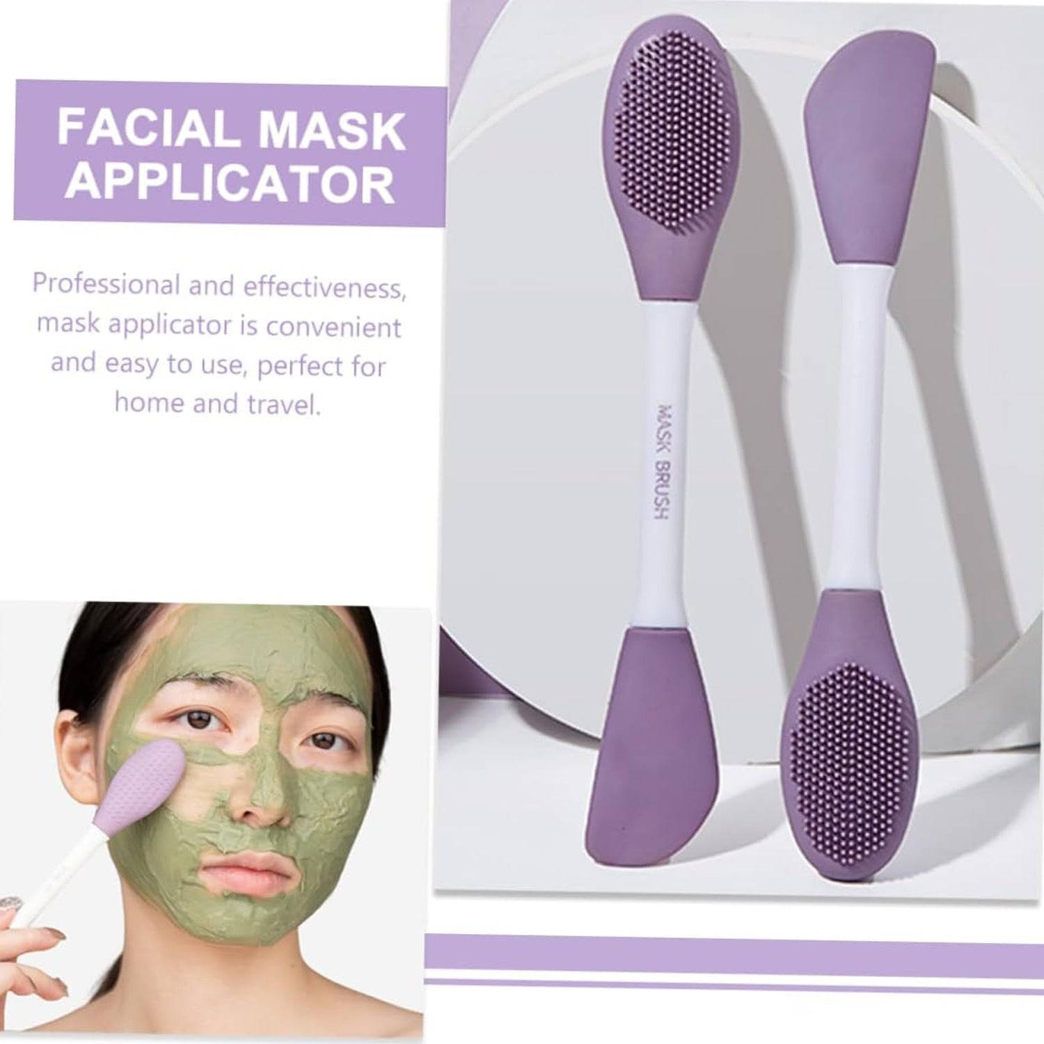 Double-headed Silicone Mask Brush Face Cleansing and Applying Mud Mask Beauty Salon Special Brush Smear Tool Facial Scrub Silicone Wash Scrubber Face Tools (1 Pc) - jugaad.shop