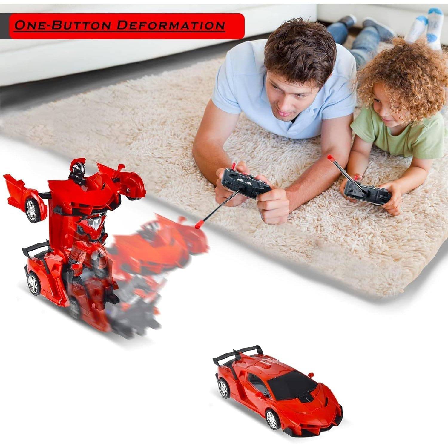 2 In 1 Automatic Robot Converted Remote Control Car With Light Scale 360°Drifting Deformation Robot Car Toy Kids Boys, Robot Convert Unique Toy For Boys (1 Pc) - jugaad.shop