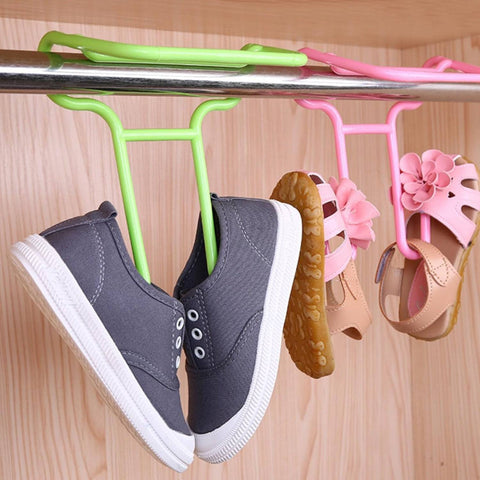 Multi-Function Shelf Drying Rack Shoe Rack Stand Hanger Shoes Hanging Storage Wardrobe Organizer Rack, Shoe Organizer Stand Closet Shoe Organizer Shoe Holder (2 Pc Set) - jugaad.shop