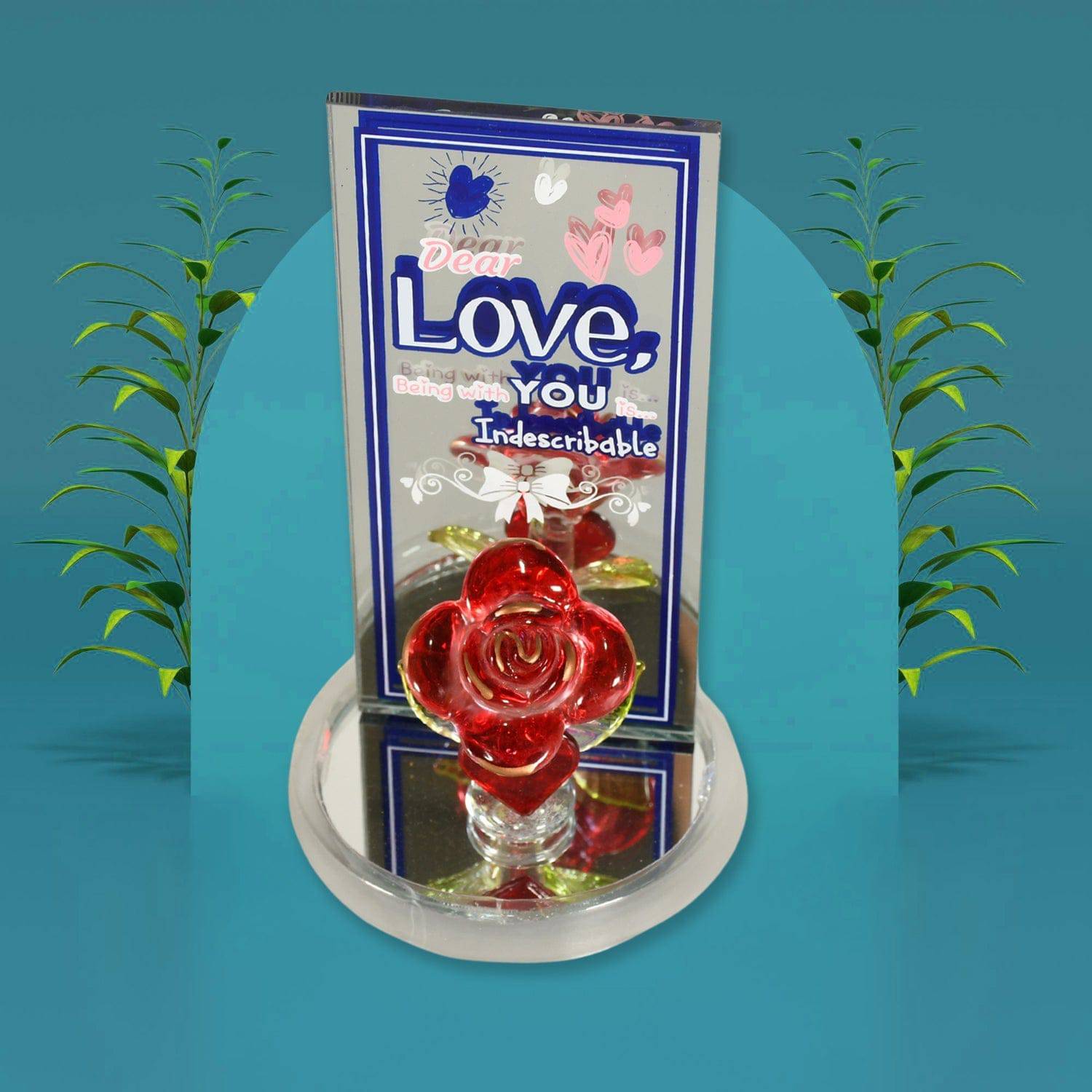 Lovely Rose Gift Showpiece, Love showpiece Valentine's Day Gift, Cute Anniversary, Wedding, Birthday, Boyfriend, Husband Romantic Unique Gift Set, Home Decoration Gift Set (1 Pc) - jugaad.shop