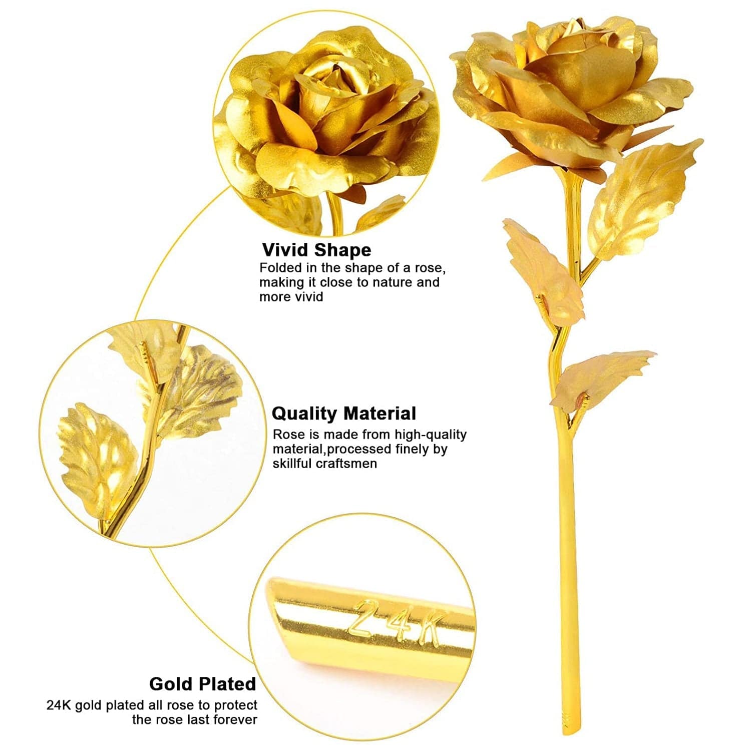 Luxury Decorative Gold Plated Artificial Golden Rose with Premium Box - jugaad.shop