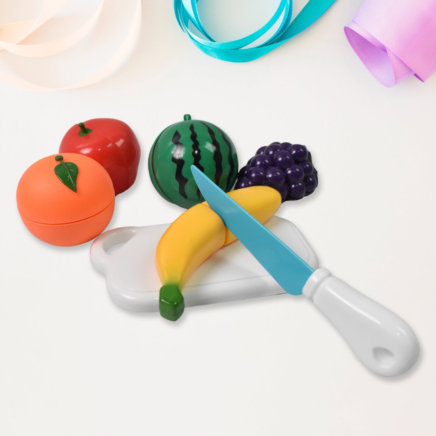 Realistic Sliceable Fruits Cutting Play Toy Set (7 Pcs Set)