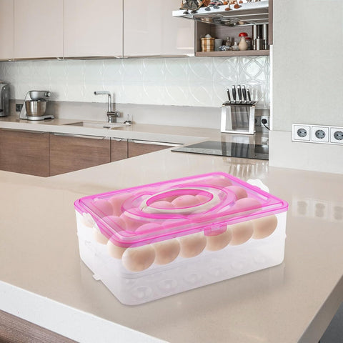 Double Layer 24 Grid Egg Storage Box for Egg Storage Container - jugaad.shop