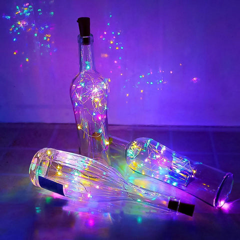 Wine Bottle Cork String Light | Multi LED / 2M Cable Length Copper Wire Battery Operated (Multicolor Light / 1 Pc) - jugaad.shop