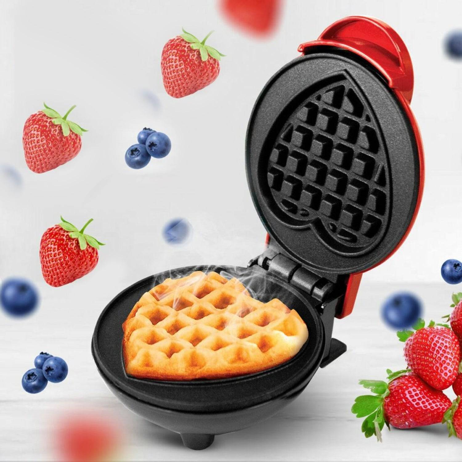 Mini Waffle Maker Machine Waffle Iron Home Appliances Kitchen Gift Easy To Clean, On-Stick Surfaces, Perfect Breakfast, Dessert, Sandwich, Pan Cakes, Paninis / Other Snacks Machine - jugaad.shop