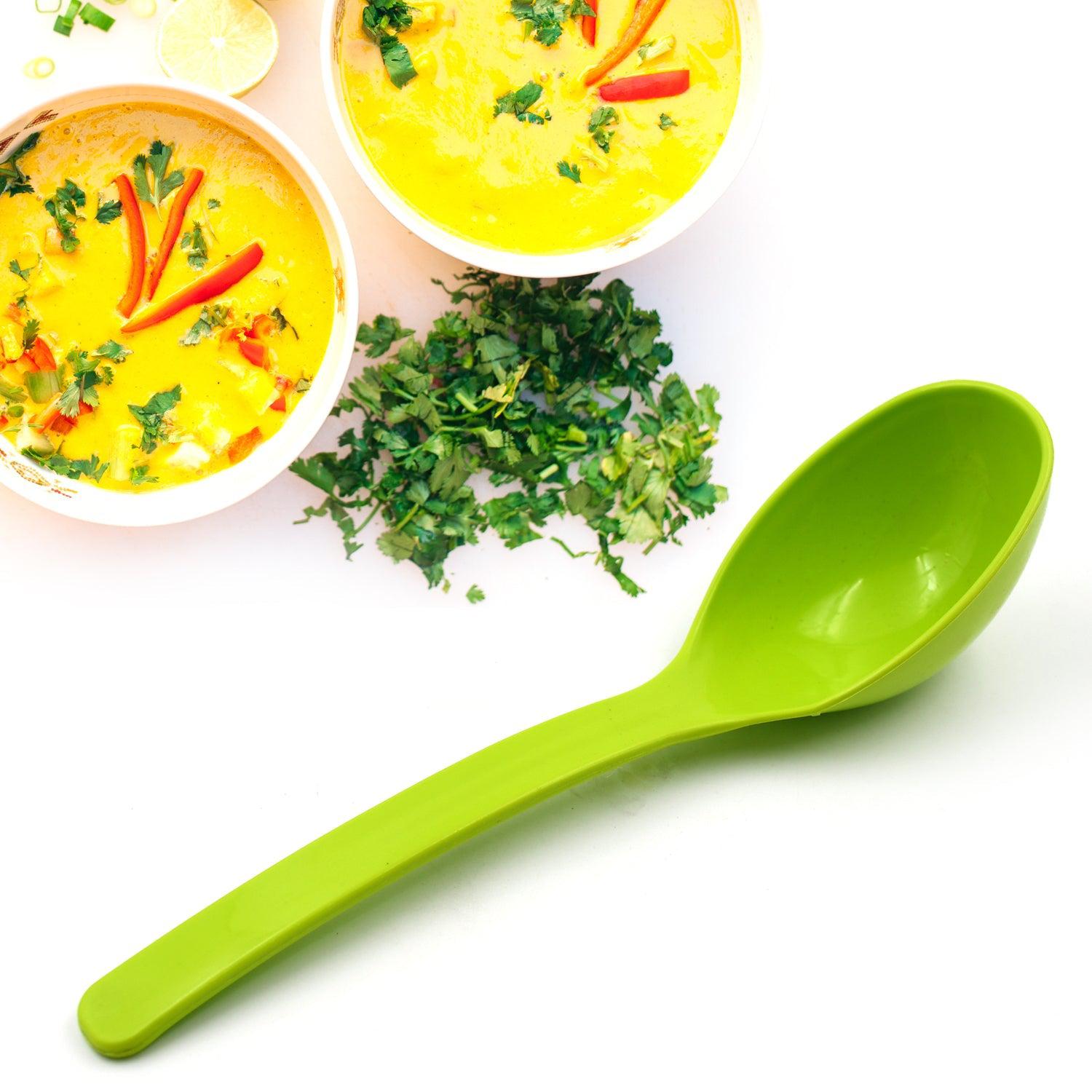 Plastic Spoon Kitchen Multipurpose Serving Ladle for Frying, Serving, Turner, Curry Ladle, Serving Rice, Spoon Used While Eating and Serving Food Stuffs Etc (2 Pcs Set / 10 Inch ) - jugaad.shop