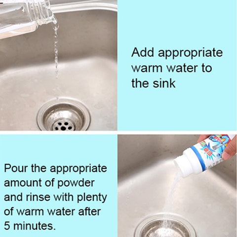 POWERFUL SINK AND DRAIN CLEANER, PORTABLE POWDER CLEANING TOOL SUPER CLOG REMOVER CHEMICAL POWDER AGENT FOR KITCHEN TOILET PIPE DREDGING - jugaad.shop