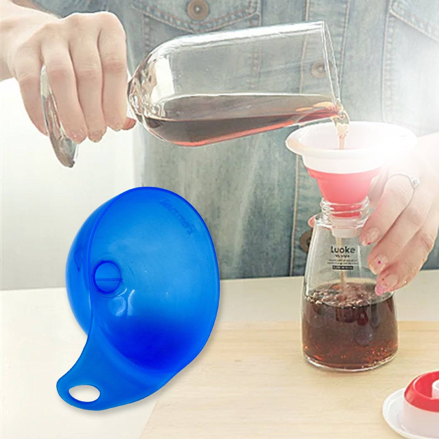 Plastic Funnel For Pouring Oil, Sauce, Water, Juice Cooking Oil, Powder, Small Food-Grains Food Grade Plastic Funnel (1 Pc) - jugaad.shop