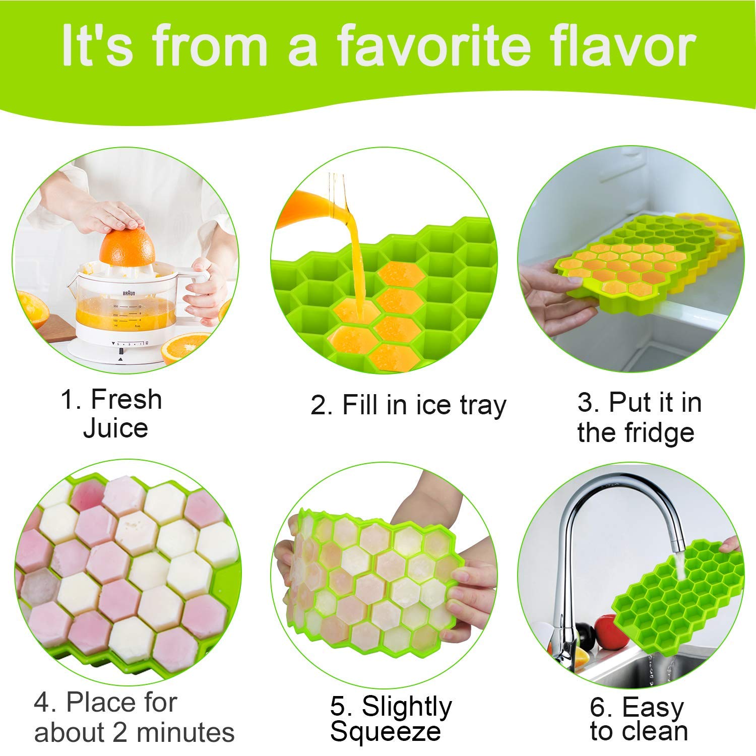 Silicone Ice Cube Trays 32 Cavity Per Ice Tray [Multi color] - jugaad.shop