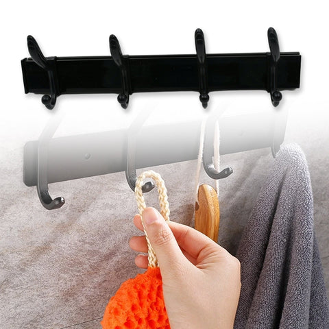 Cloth hanger, Wall Door Hooks Rail for Hanging Clothes for Hanging Hook Rack Rail, Extra Long Coat Hanger Wall Mount for Clothes, Jacket, Hats, 6 Hook With Eco-friendly Liquid Adhesive Glue - jugaad.shop