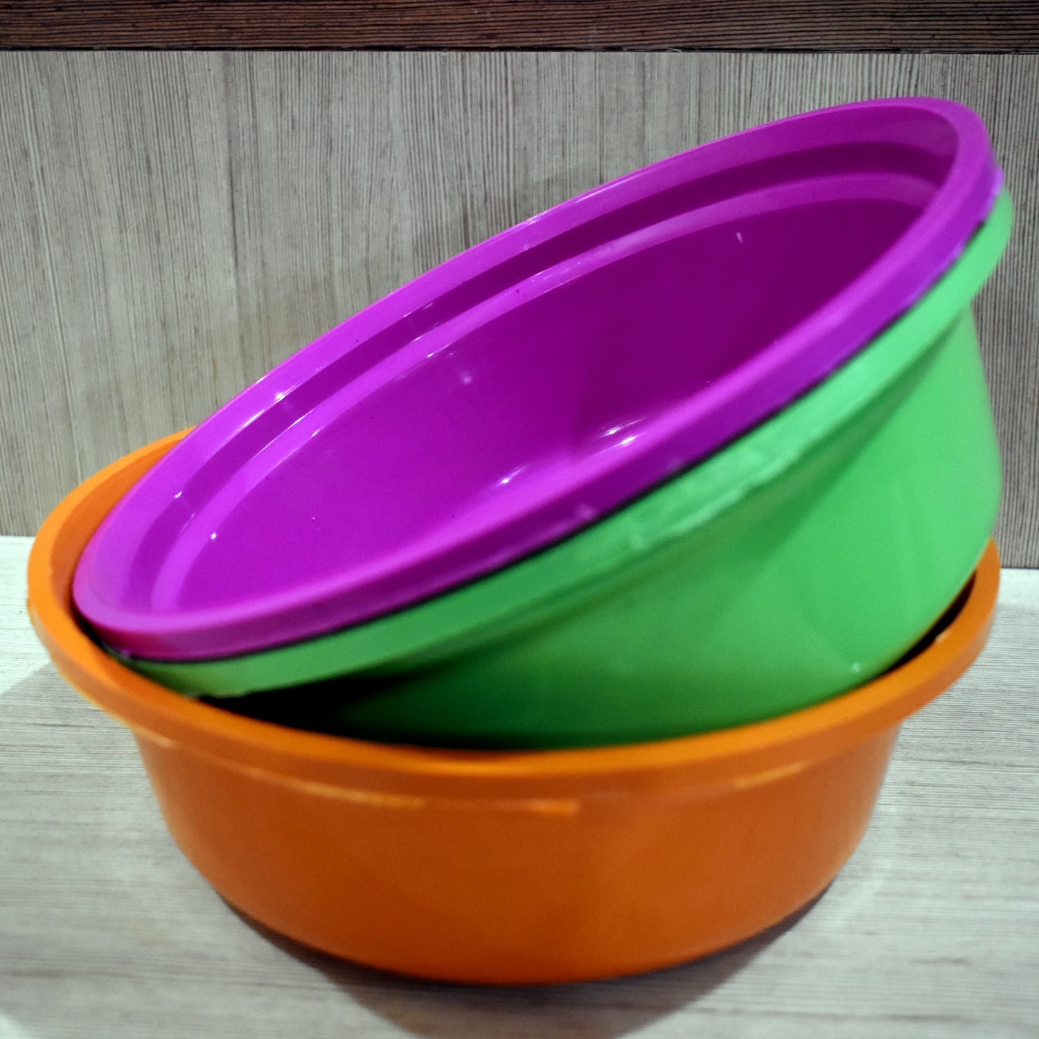 Household Storage Plastic Round Bowl / Tub / Basket / Bucket set - Pack of 3 - jugaad.shop