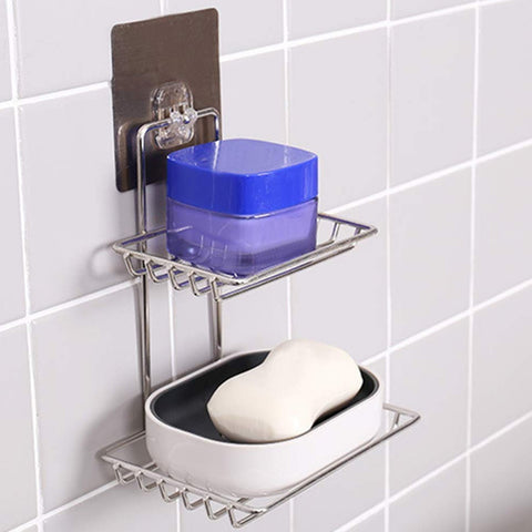 Kitchen Bathroom Soaps Storage Rack with 2 Hook for Home - jugaad.shop