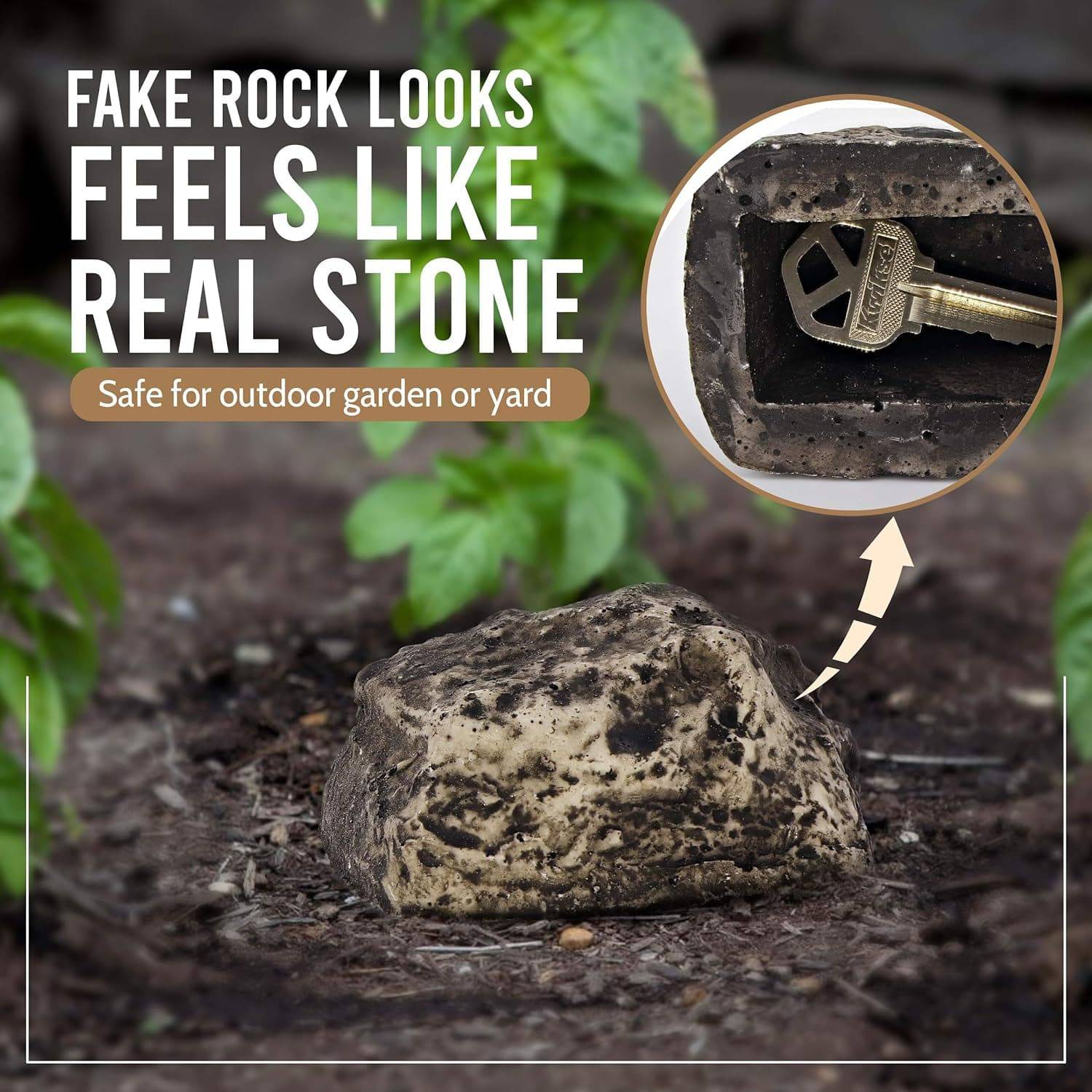 Hide a Key Outside Rock Looks Like a Real Rock - Weatherproof Rock Key Perfect for Emergencies - Fake Rock Key Hider Outside Decorative (1 Pc) - jugaad.shop