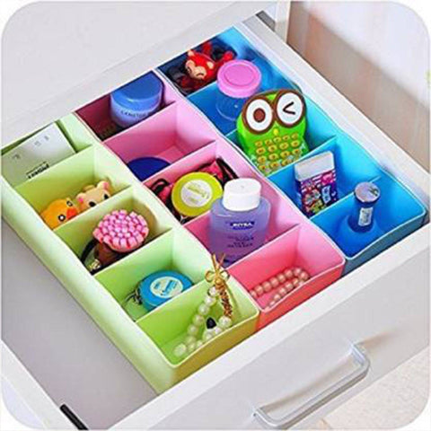 Multi-Function Desktop Drawer Storage Box Clothing Organizer 5 Grid Storage Box Underwear Socks ,Ties Organizer Box (4 Pc Set) - jugaad.shop