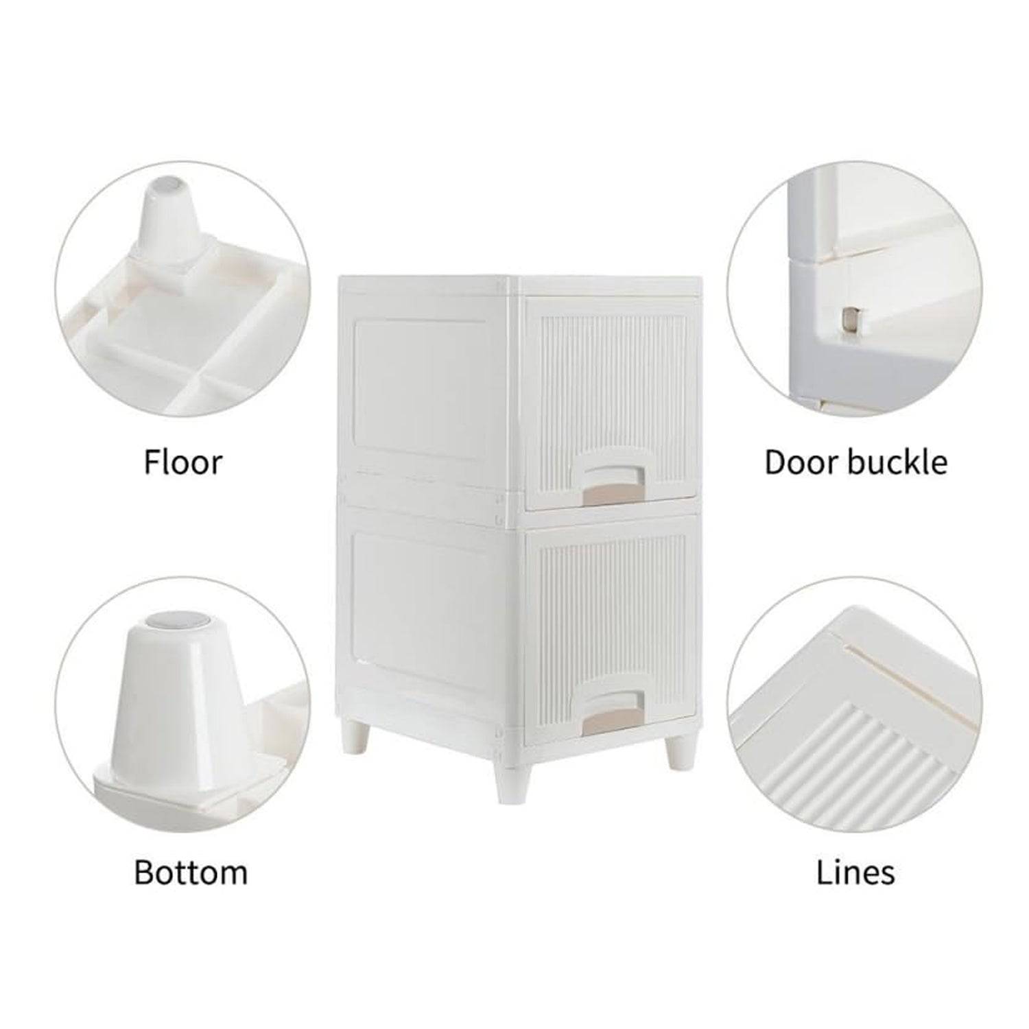 Multipurpose Storage Cabinet, Storage Solutions plastic drawers || Multi Layer Wardrobe Storage Drawers || Foldable Multipurpose Drawer Units For Kitchen, Bathroom, Bedroom, Cloth (2 Layer) - jugaad.shop