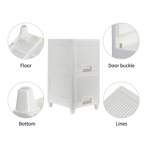 Multipurpose Storage Cabinet, Storage Solutions plastic drawers || Multi Layer Wardrobe Storage Drawers || Foldable Multipurpose Drawer Units For Kitchen, Bathroom, Bedroom, Cloth (2 Layer) - jugaad.shop