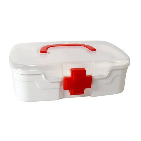 Medical Box, 1 Piece, Indoor Outdoor Medical Utility, Medicine Storage Box, Detachable Tray Medical Box Multi Purpose Regular Medicine, First Aid Box with Handle & Transparent Lid - jugaad.shop