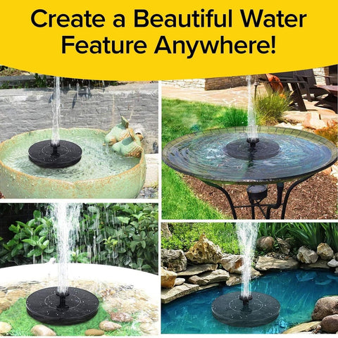 Fast Fountain by Pocket Hose - Solar-Powered - Instantly Adds a Water Feature Virtually Anywhere - 5 Spray Modes - No Installation or Batteries Required - Great for Bird Baths, Pools, Pond & More (1 Pc) - jugaad.shop