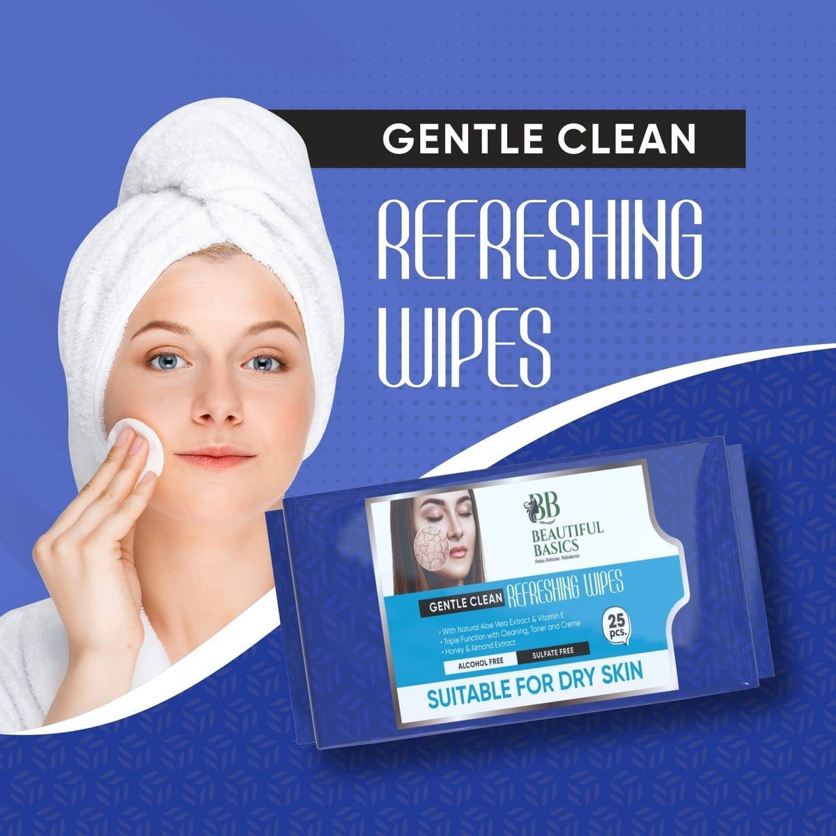 Refreshing Wet Wipes for Face | Facial Cleansing | Refreshing & Skin Hydration| Soothing for skin | pH Balance & Alcohol Free | Nourishing with Fruit extract | 25 Wipes - jugaad.shop