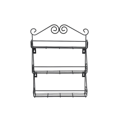 Big Wall Mounted Iron Wall Shelf with 3 Storage Racks for Kitchen, Pantry, Cabinet, Counter top or Free Standing, Rack Holder for Kitchen - jugaad.shop