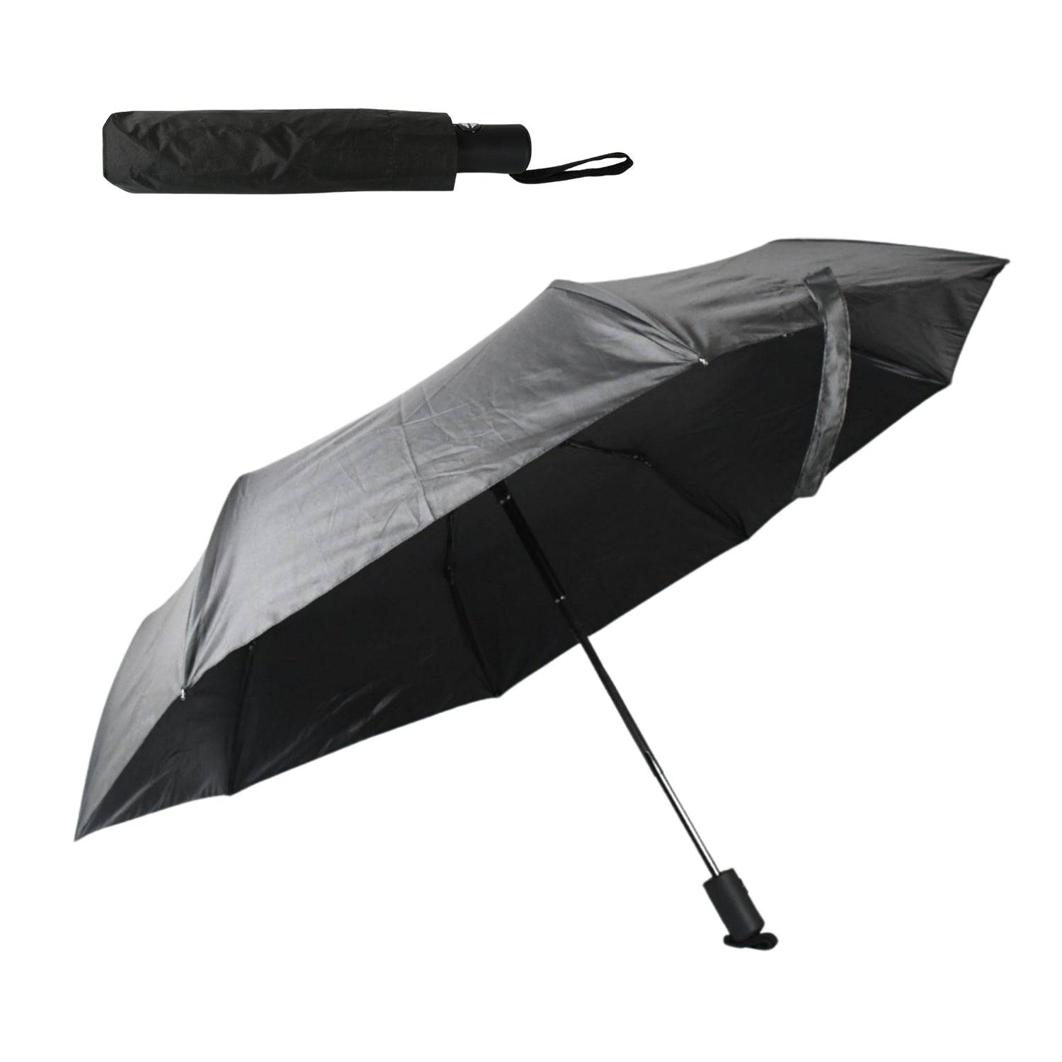 2 Fold Manual Open Umbrella| Windproof, Sunproof & Rainproof with Sturdy Steel Shaft & Wrist Straps | Easy to Hold & Carry | Umbrella for Women, Men & Kids - jugaad.shop