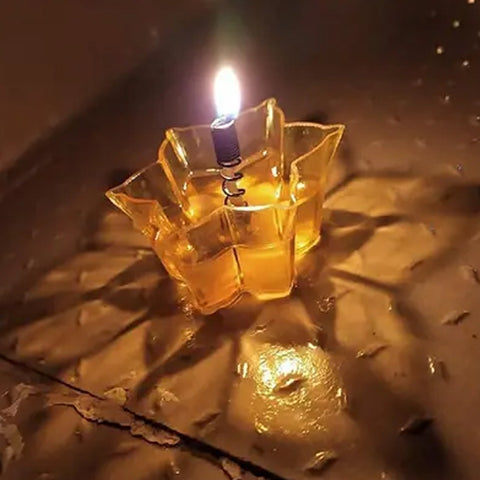 Magical Reflection Diya Set with 6 Attractive Design Cup Set Of 12 Pieces - jugaad.shop