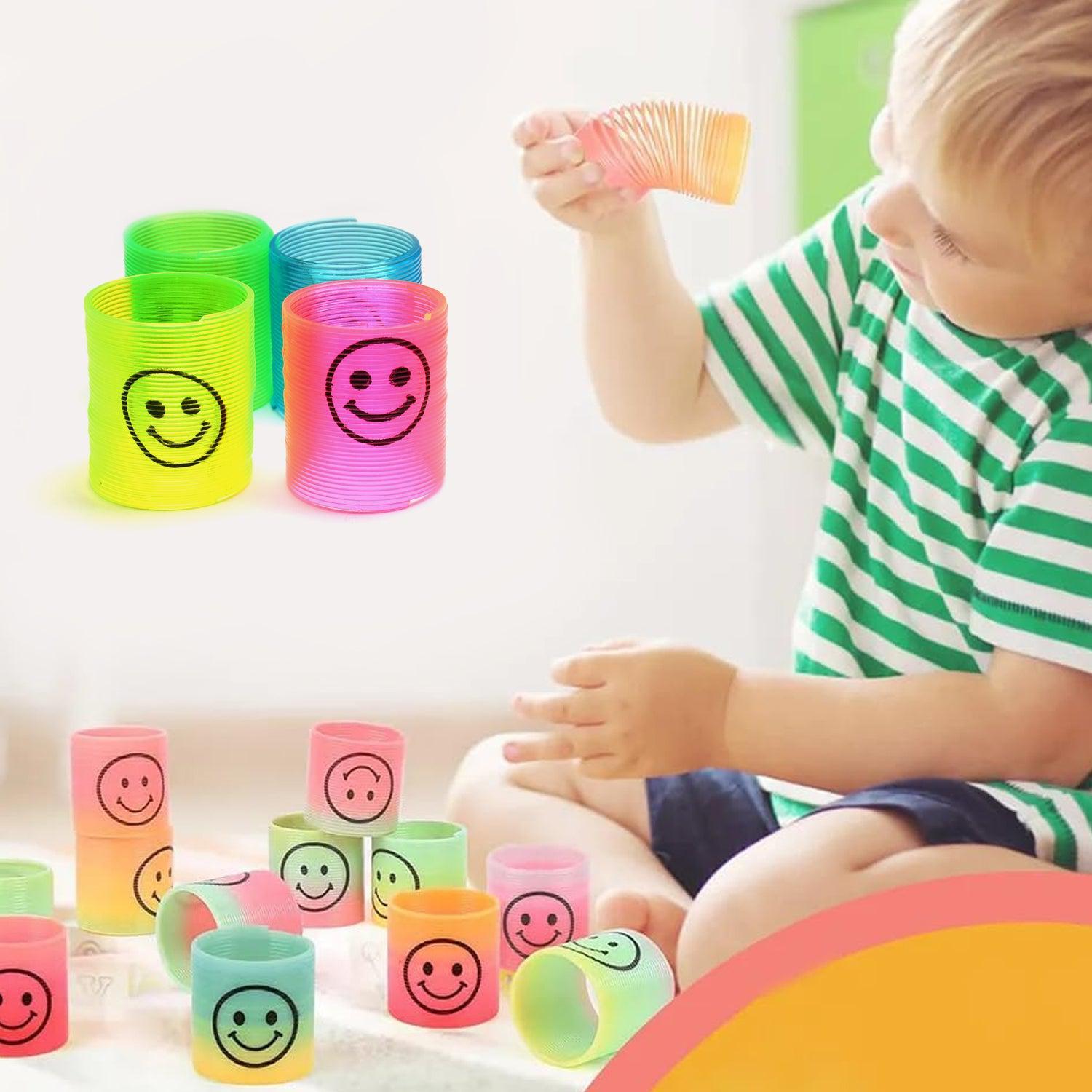 Multicolor Magic Smiley Spring, Spring Toys, Slinky, Slinky Spring Toy, Toy for Kids for Birthdays, Compact and Portable Easy to Carry (12 Pcs Set) - jugaad.shop