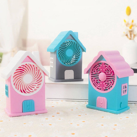 Mini House Fan House Design Rechargeable Portable Personal Desk Fan For Home , Office & Kids Use (Battery Not Include) - jugaad.shop