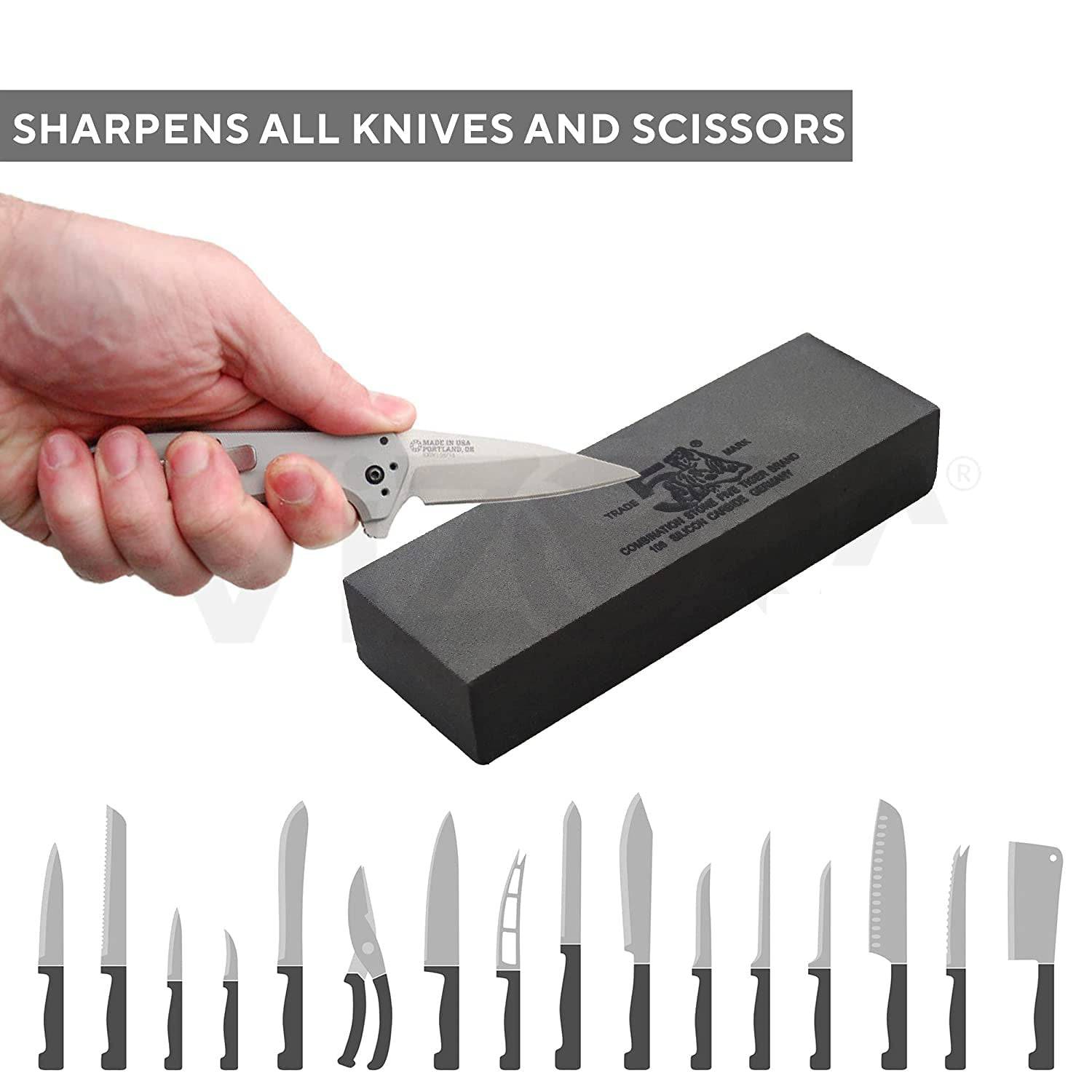 Silicon Carbide German Combination Stone, Dual Sided Stone for Knife and Tools Sharpening with Safety Case - jugaad.shop