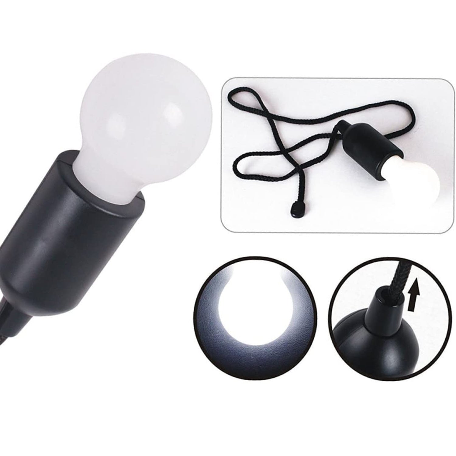 1pcs LED Bulbs Pull Cord Light LED Pull Cord Light Hanging LED Bulb Pull Wire Drawstring Light Bulb Black LED Pendant Lights - jugaad.shop