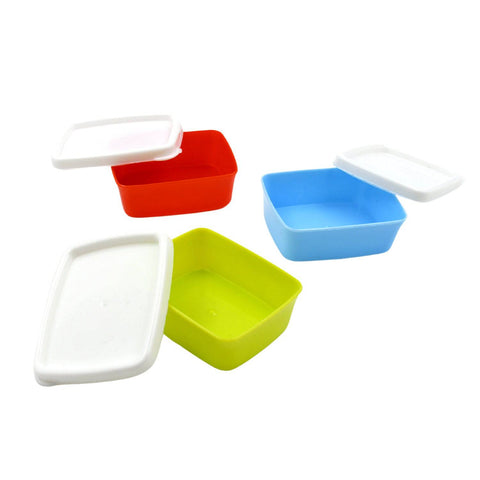 Plastic Airtight Containers Set, Small Plastic Container Set, Rectangular Plastic Food, Pickle, Fridge Containers Multicolor Kitchen Storage Container (3 Pcs Set) - jugaad.shop