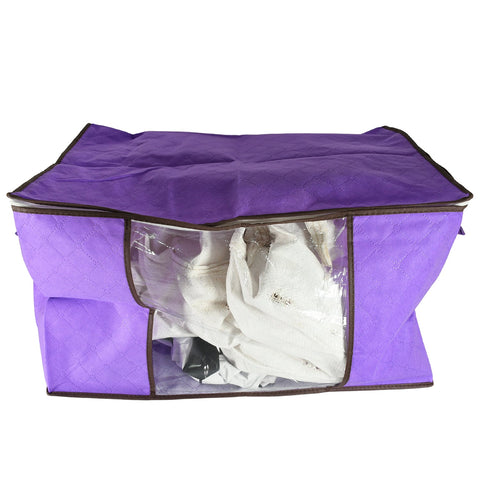 Clothing storage bag with zipper, non-woven storage bag for storing the clothes and sarees. - jugaad.shop