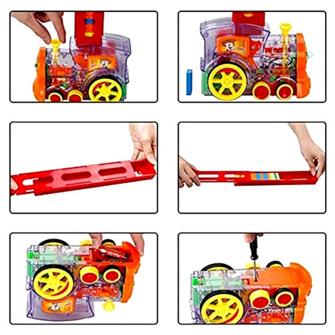 Play Game Transparent Funny Train Engine with Blocks Set 60 Blocks Toy with Music and Lights Automatic Blocks Toy Train Set for Kids ( Batteries not included) - jugaad.shop