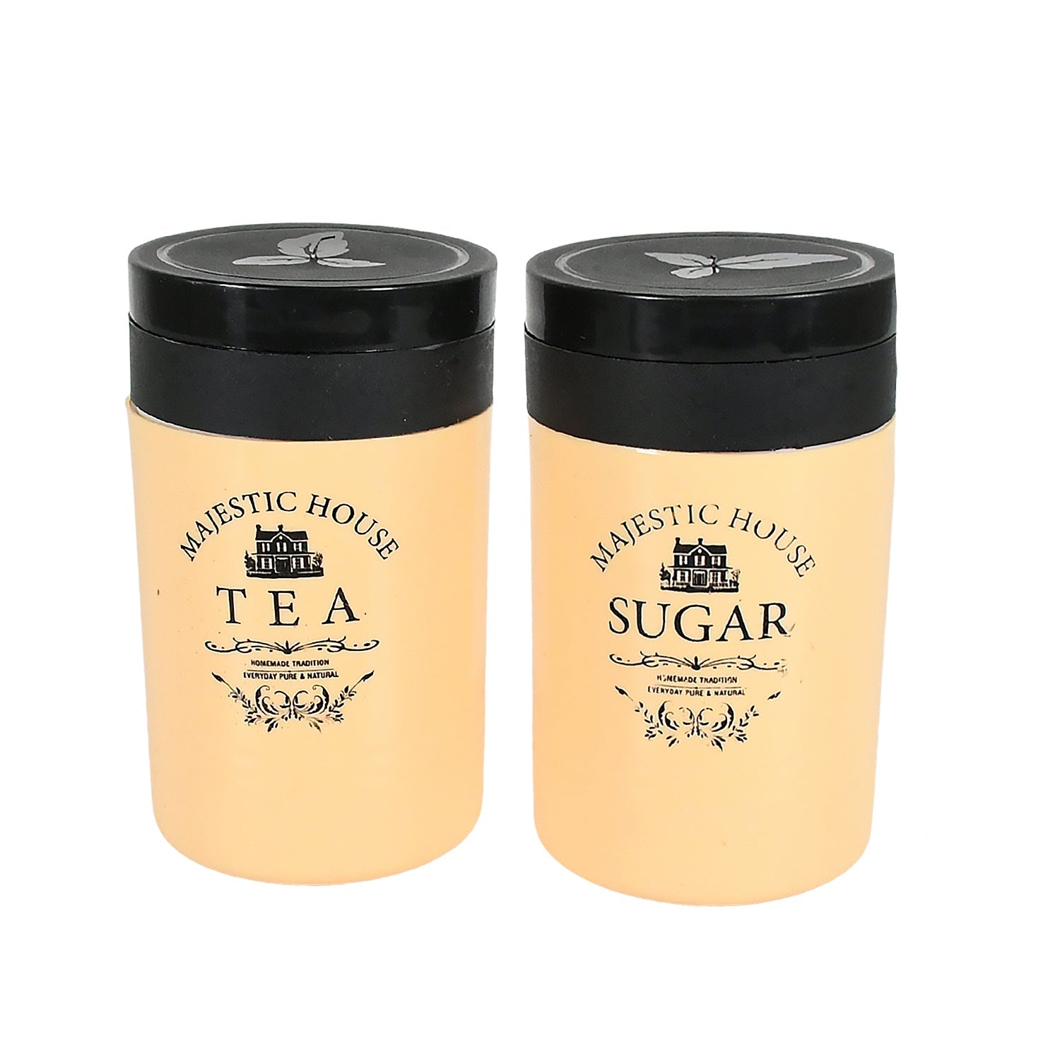 Accurate Seal Tea Sugar Coffee Container, Plastic Damru Shaped Tea, Coffee, Sugar Canisters Jar, New Airtight Food Seal Containers for Salt, Dry Fruit, Grocery 2 Section (800 ML Approx) - jugaad.shop