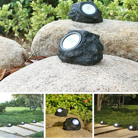 Solar Powered LED Rock Light Solar Powered LED Spotlight Faux Stone for Pathway Landscape Garden Outdoor Patio Yard (1 Pc) - jugaad.shop