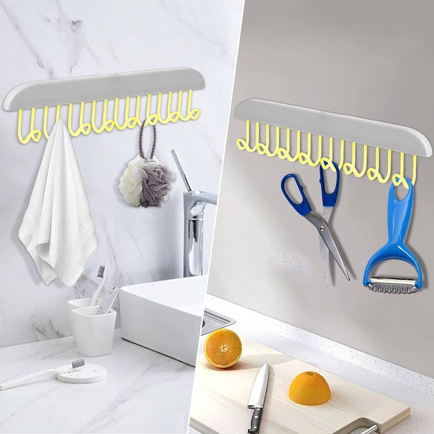 Plastic Organizer Hanger 360 Degree Rotatable Clothes Multifunctional with 8 Hooks Heavy Duty Clothing Tank Top Belt Towel Drying Rack Holder (1 pc) - jugaad.shop